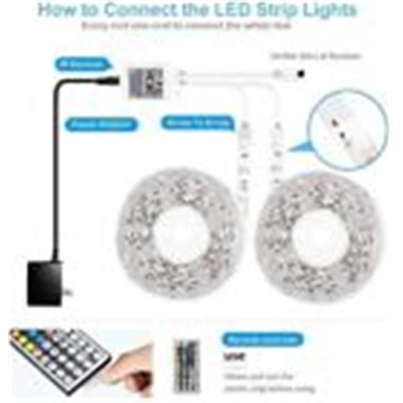 32ft LED Strip Lights Remote Control Bedroom for Indoor Use - Picture 6 of 10